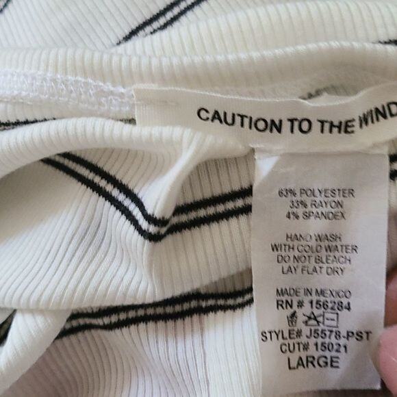 NWOT Caution to the Wind Women’s White Black Strapless Tube Top Size Large - Picture 3 of 6